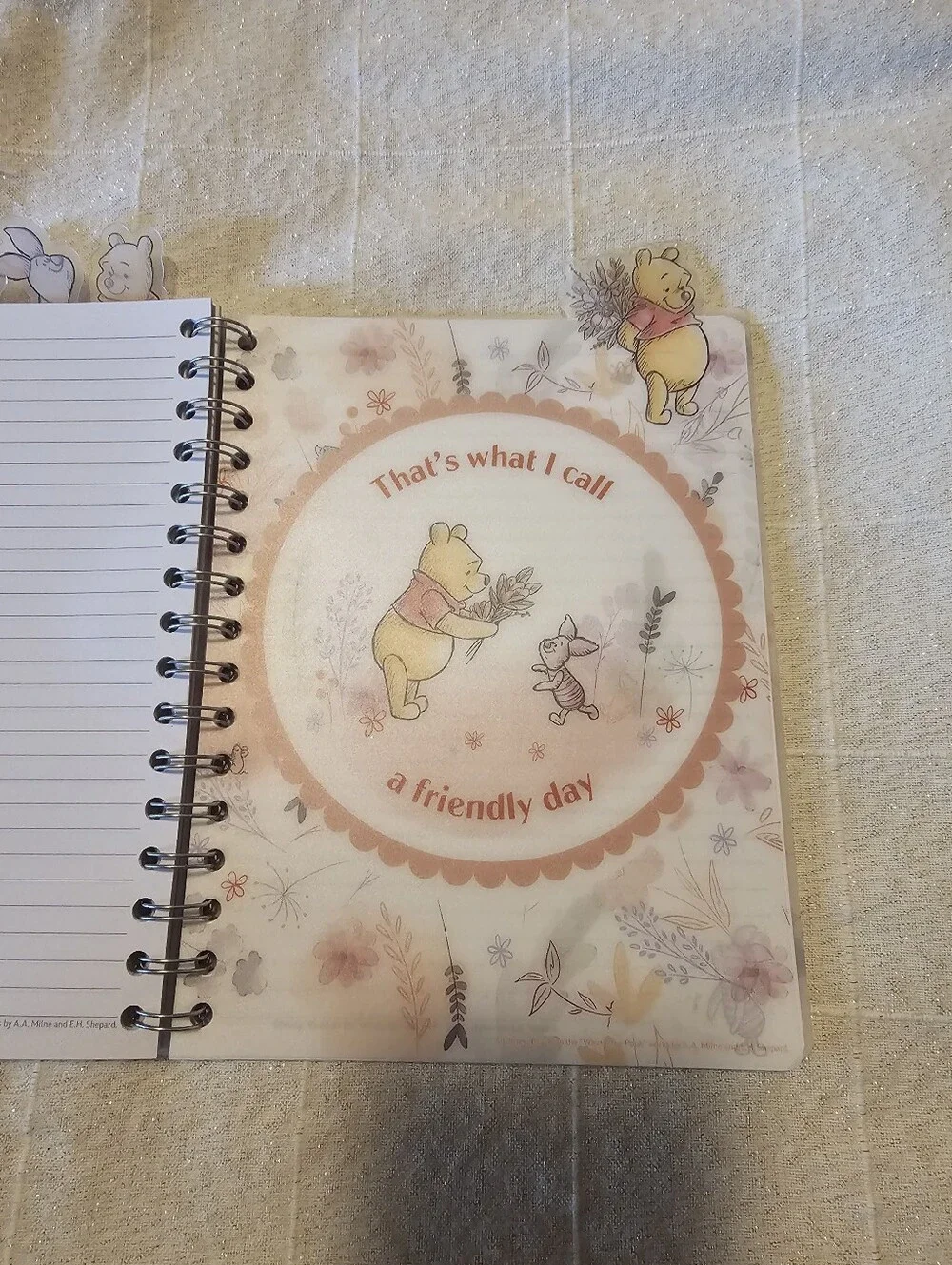 Disney Winnie the Pooh Spiral Journal – 96 Lined Pages – Tabbed Dividers